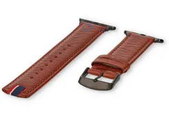 Luxus Leder band Apple Watch 45mm - Cognac
