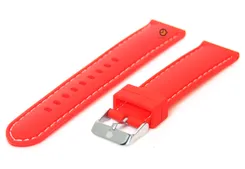 Rode horlogeband 20mm siliconen