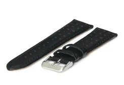 Watchstrap 22mm black leather
