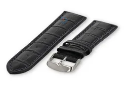 Strong calfskin watch strap - 28mm - dark blue