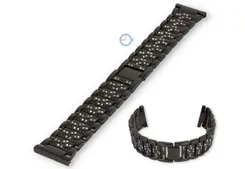 Pav? steel watch bracelet - 22mm - black