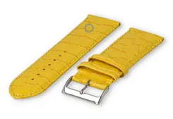 Calfskin XL strap with croco embossing - 28mm - yellow