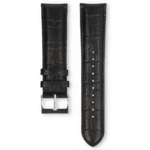 Universal 22mm black leather watch strap - Pulsar