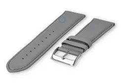 24mm watch strap smooth leather - lightgrey