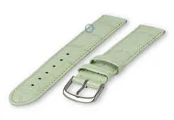 Extra-long crocoleather strap - 18mm - pastel green