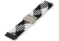 Nylon watch band Suunto Run - 22mm - black/white fabric