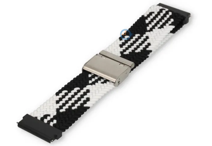 Nylon watch band Suunto Run - 22mm - black/white fabric