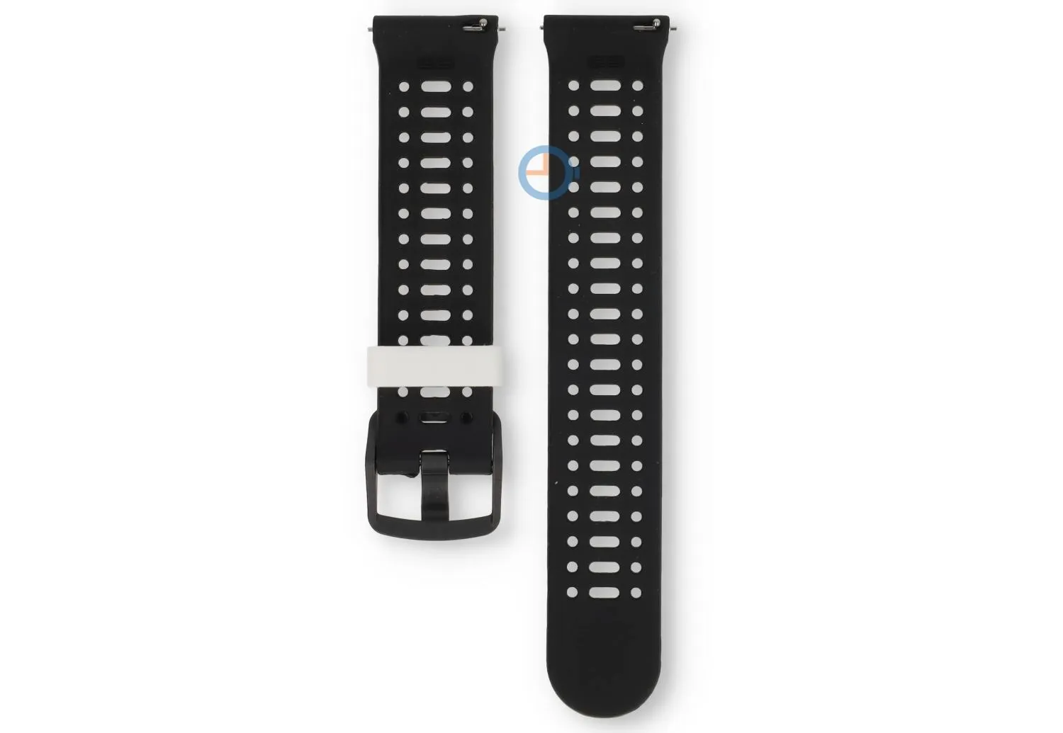 22mm siliconen bandje - ademend design - wit/zwart