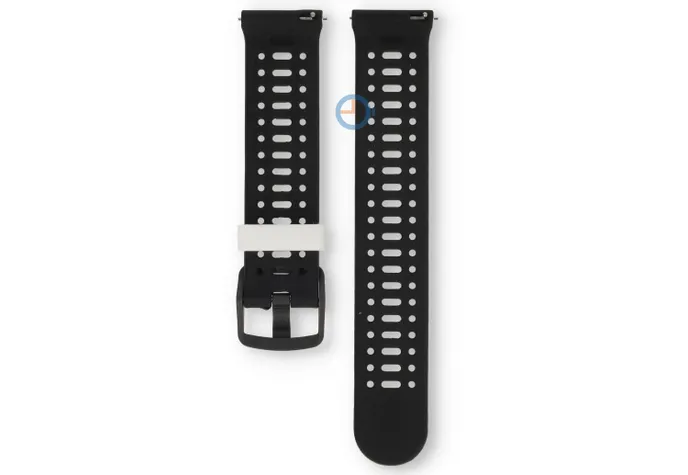 22mm siliconen bandje - ademend design - wit/zwart