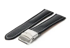 Watchstrap 24mm black calf
