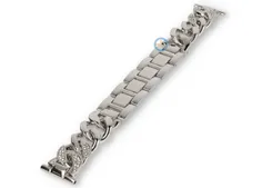 22mm steel watch strap curb-link - silver