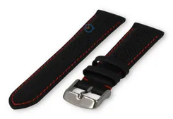 18mm hybrid strap - black with red