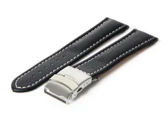 Watchstrap 20mm black calf