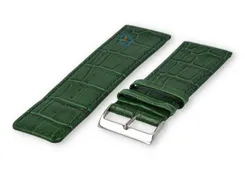 Calfskin strap with croco-relief - 28mm - hunting green