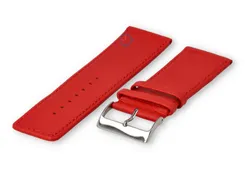 30mm watch strap smooth leather - bright red