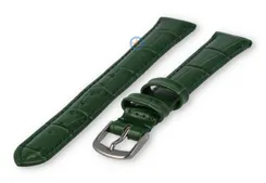 Leather XL strap with crocoprint - 12mm - hunting green