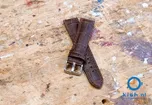 Watchstrap 22mm croco leather brown