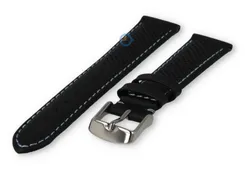 18mm hybrid strap - black with blue