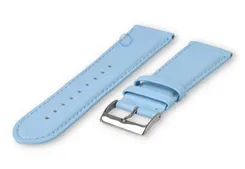 24mm watch strap smooth leather - ice blue