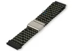 Stretchable waterproof strap - 22mm - black/green fabric