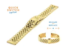 watch band 20mm steel gold - partly polished