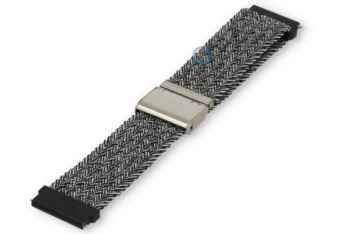 Stretchable waterproof strap - 22mm - black/white fabric