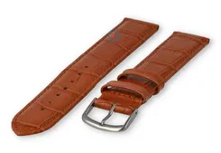 Extra-long crocoleather strap  - 20mm - brown