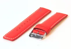 Watchstrap 24mm red leather