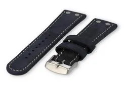 Flieger watch band 24mm navyblue leather