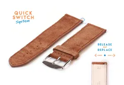 Watchstrap 22mm brown suède leather