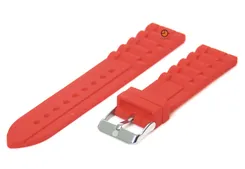 Flexible watchstrap 20mm red silicone