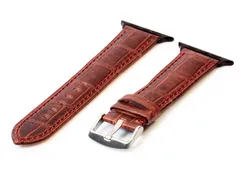Apple Uhrenarmband croco Leder hellbraun - 44/45/46/49mm