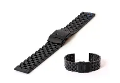 Uhrenarmband 24mm schwarz matt/glänzend
