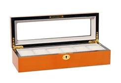 Holz Armbanduhrenbox mit Schloss für 6 Uhren- Eiche
