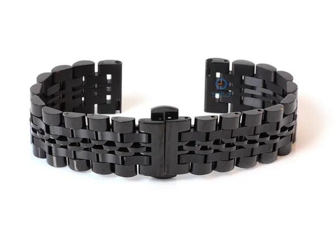 Uhrenarmband 20mm stahl schwarz polished/matt