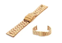 Uhrenarmband 22mm Gold Stahl poliert (teilweise)