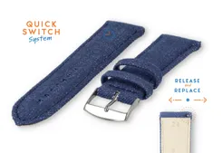 Horlogeband 24mm denim jeans blauw