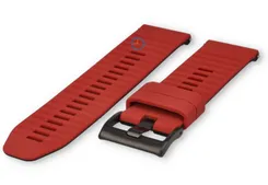 24mm siliconen horlogeband - rood zwart - snelwissel