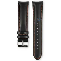 Universal 22mm black leather watch strap - Lorus