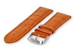 Strong calfskin watch strap - 26mm - orange