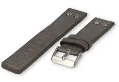 Oozoo Uhrenarmband 20mm Grau Leder