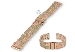 20mm modern steel bracelet - rosegold/groen