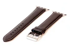Extra langes Apple Uhrenarmband schwarz Leder (XXL) - 44/45/46/49mm