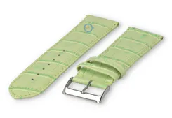 Kalfsleder XL band met croco-reliëf - 28mm - appelgroen