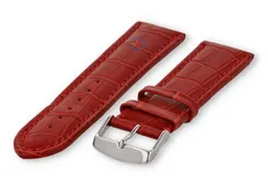 Strong calfskin watch strap - 26mm - red