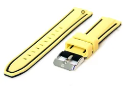Reversible watchstrap 22mm yellow-black silicone