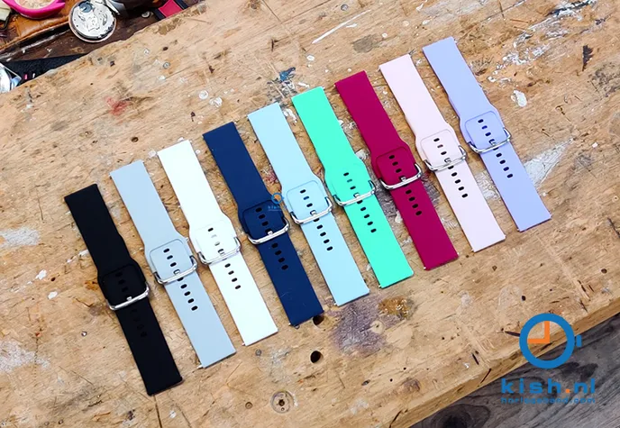 Horlogeband 22mm siliconen lila