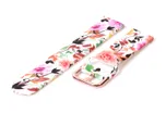 Watchstrap 20mm silicone flowerprint white