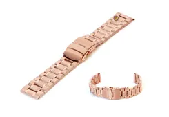 Uhrenarmband 18mm Roségold Stahl poliert (teilweise)