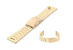 Horlogeband 24mm goud staal mat/glans